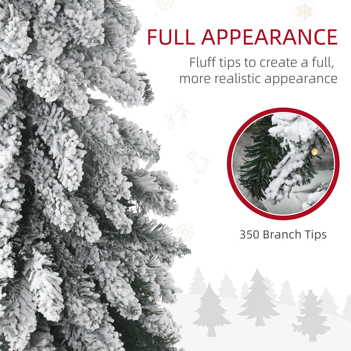 HOMCOM 7ft Tall Prelit Pencil Artificial Christmas Tree