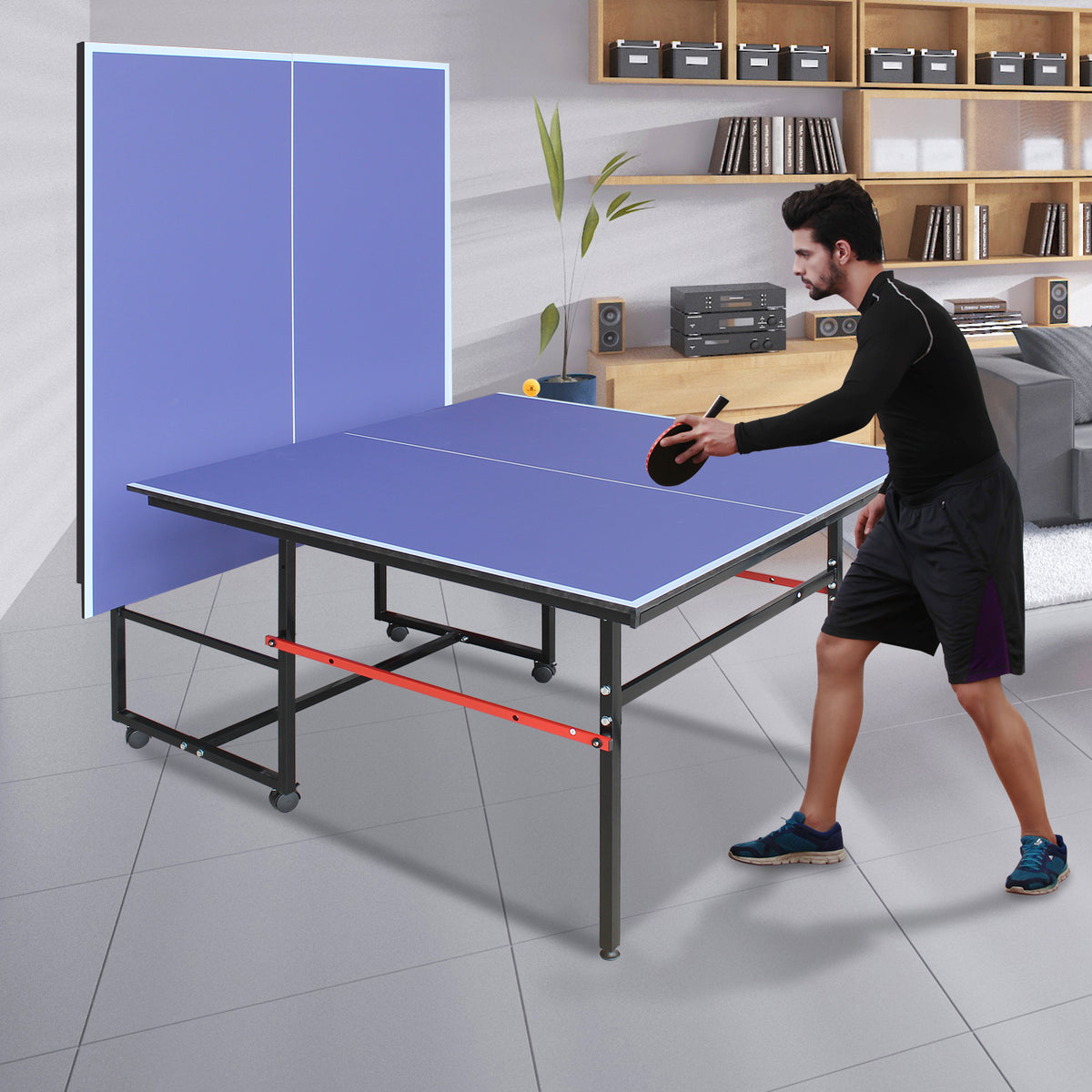 8ft Mid-Size Table Tennis Table Set