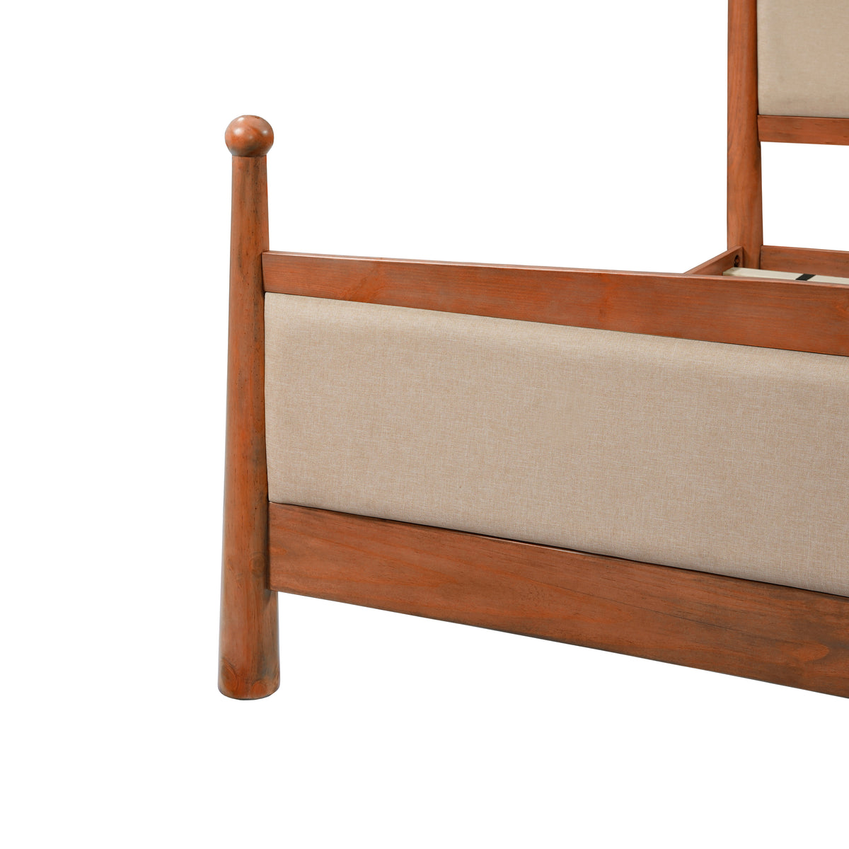 Queen Size Upholstered Platform Bed Frame with Wooden Slat Support