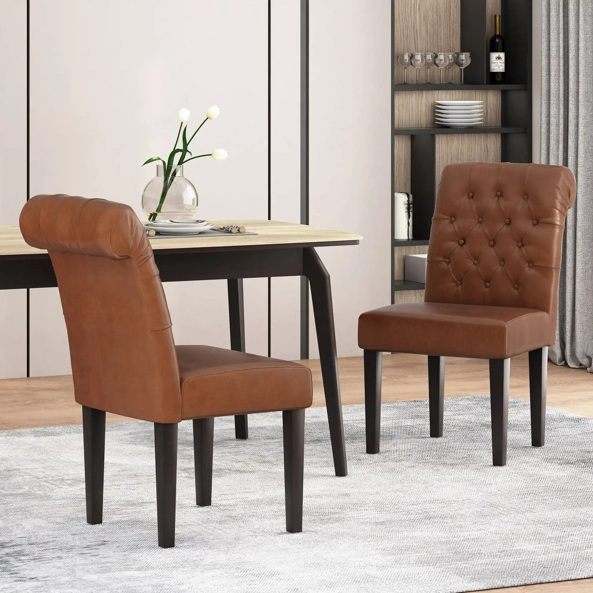Broxton - Tuft Dining Rolltop Chairs With Button Tufted Backrest (Set of 2) - Best Buy Furniture