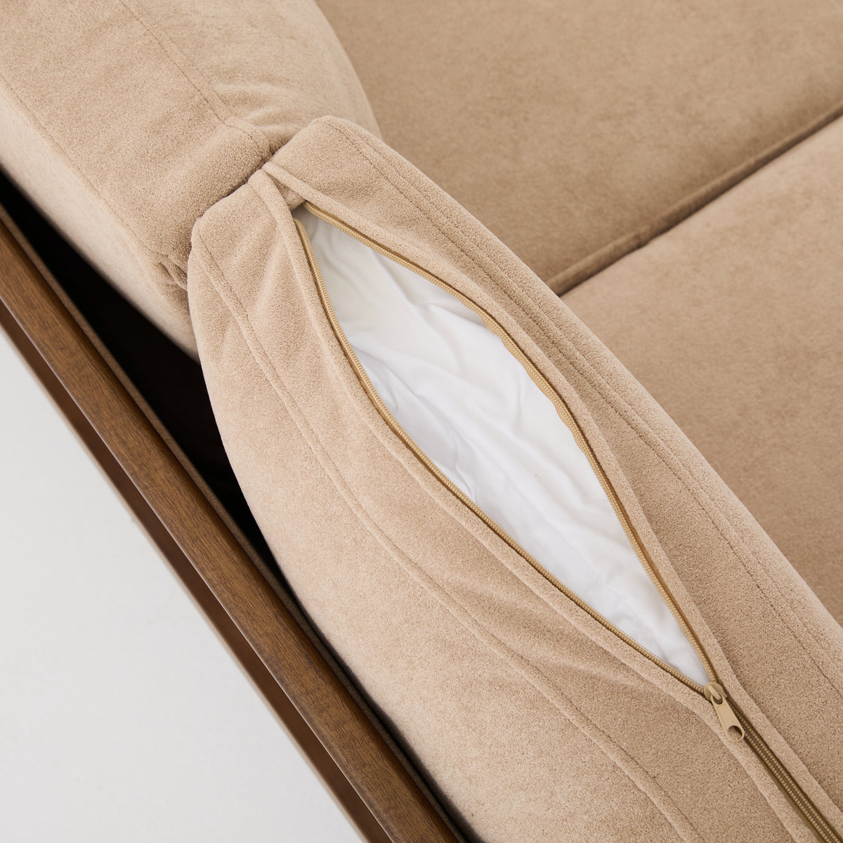 Mid-Century Modern Velvet Fabric Sofa