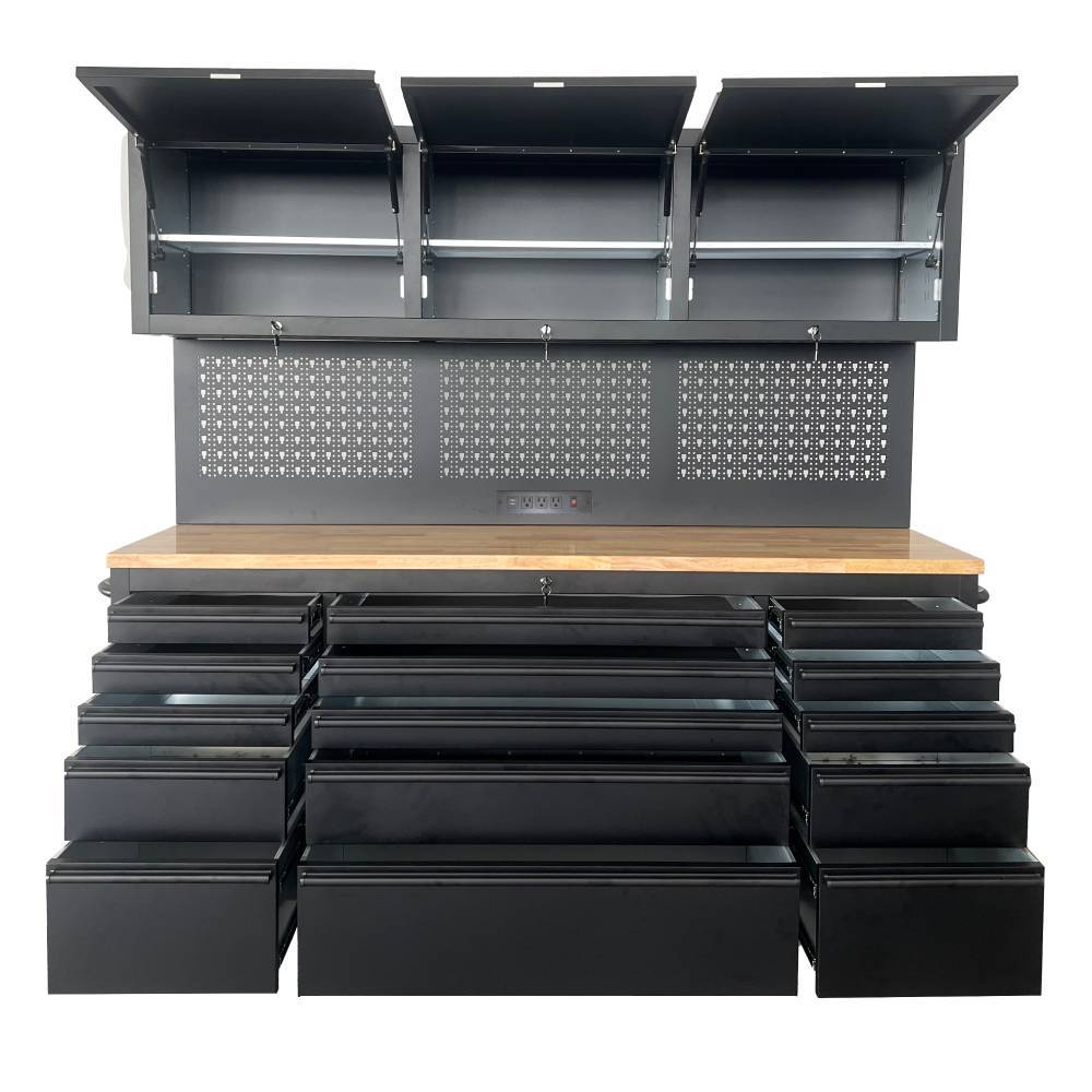 72" Heavy Duty Rolling Tool Storage Cabinet with Power Strip