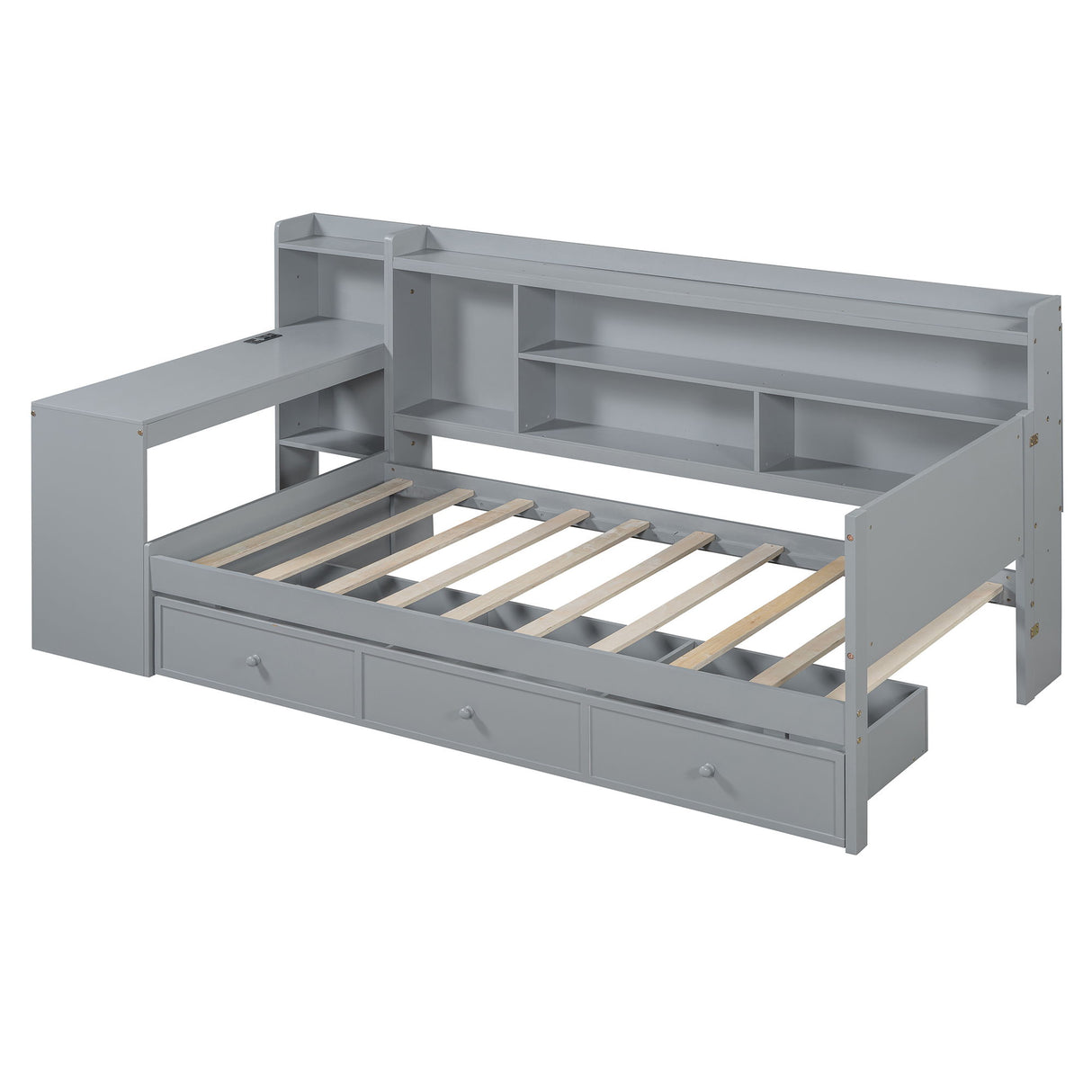 Daybed With 3 Drawers USB Ports And Desk
