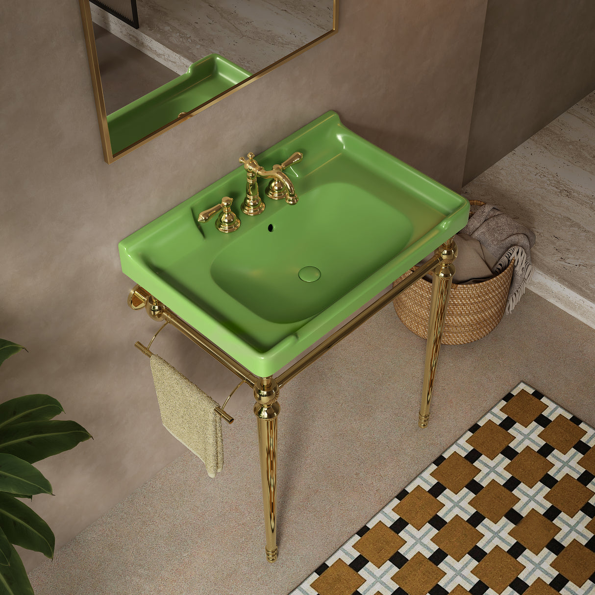 VICI 28" Bathroom Console Sink, Wall-Mounted