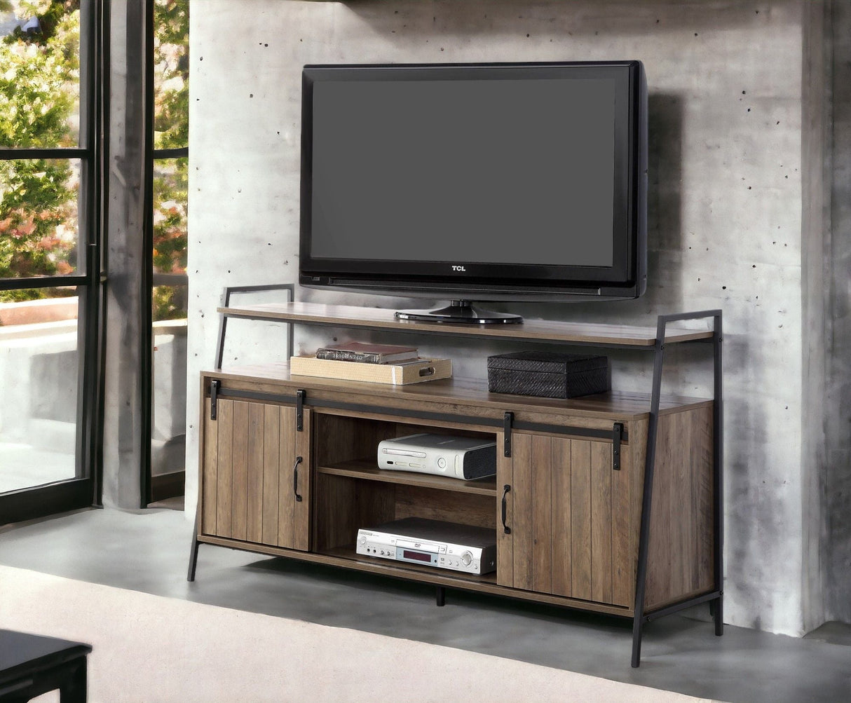 Rashawn - Rustic TV Stand - Oak - Best Buy Furniture