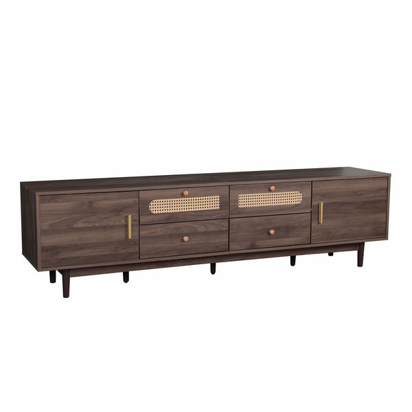 TV Stand With Drawers, Accent Entertainment Center For Living Room - Dark Brown