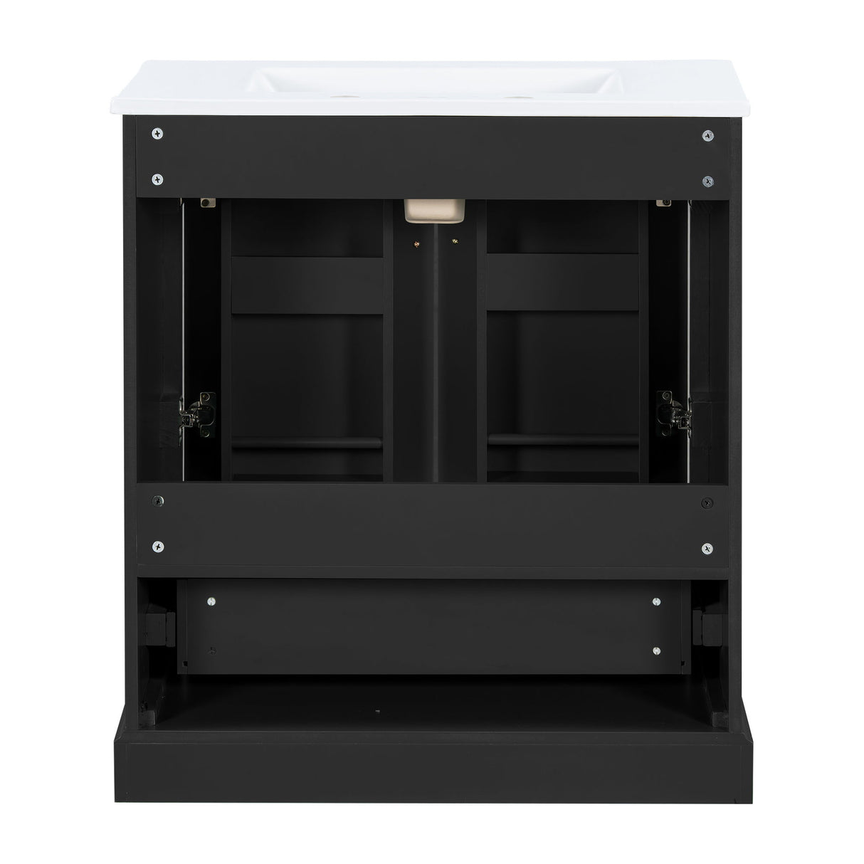 Bathroom Vanity With Sink, 1 Divided Drawer And 2 Soft Close Doors With Double Shelf