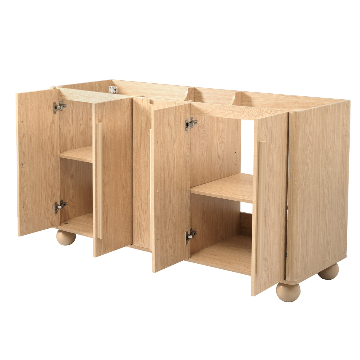58.3" Bathroom Vanity Cabinet With 3 Drawers & 4 Doors