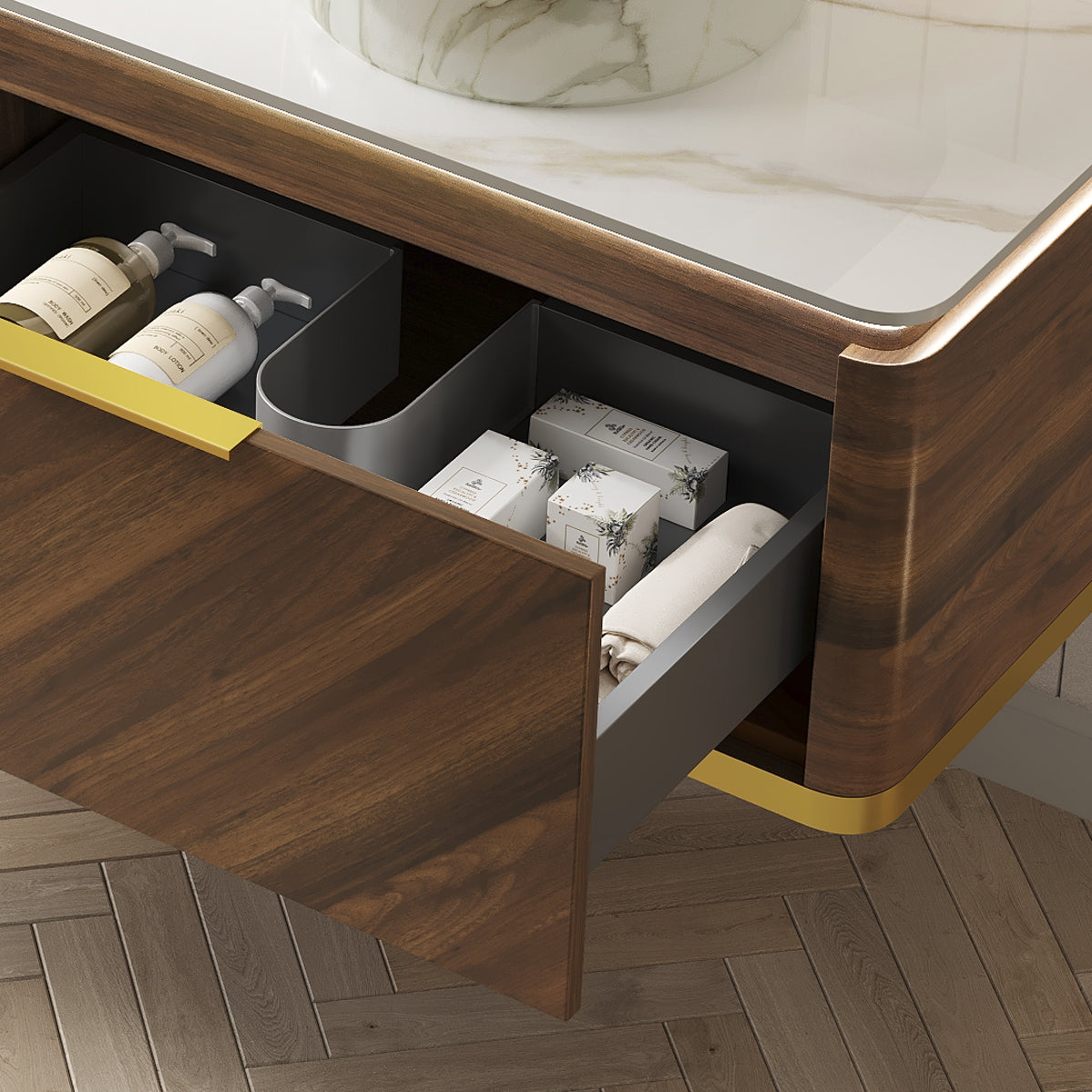 DIPA 60" Wall-Mounted Carrara Bathroom Vanity