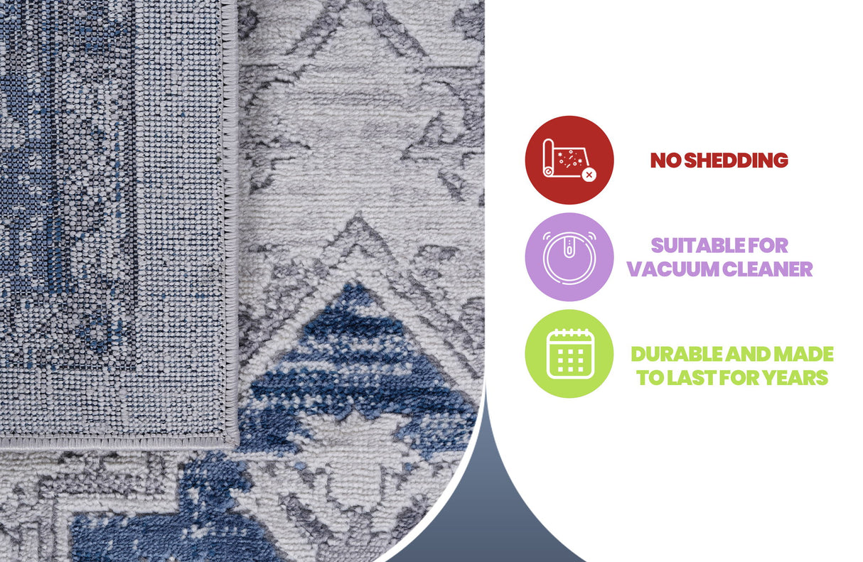 Marfi - 6' X 9' Oriental Area Rug - Blue / Gray