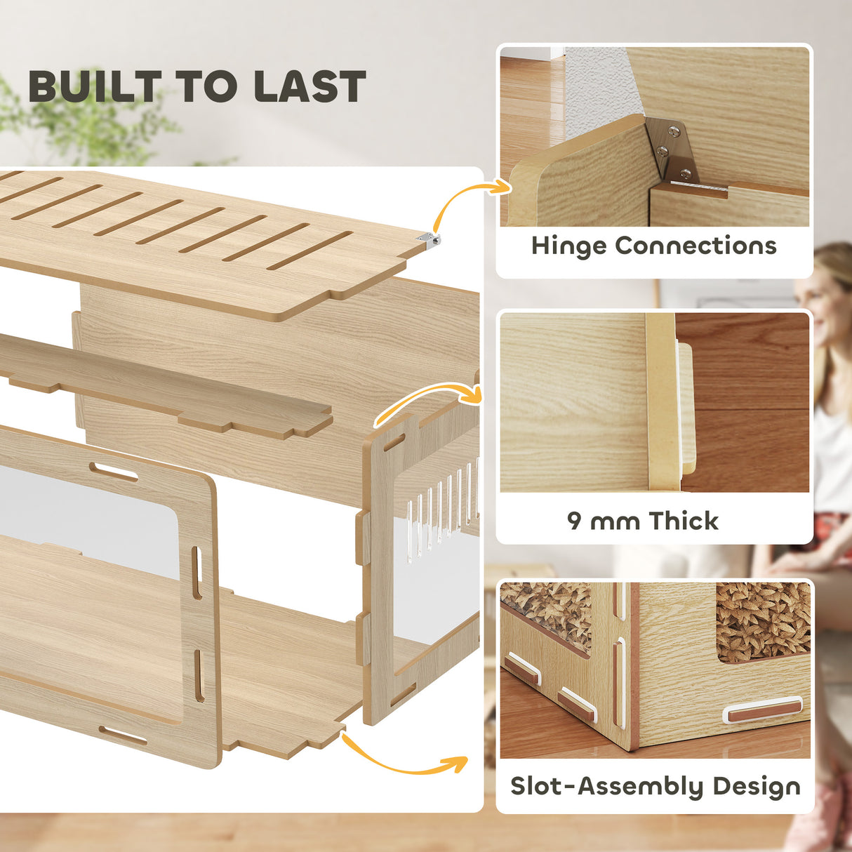 Hamster Cage with Easy View, Air Vents & Openable Roof