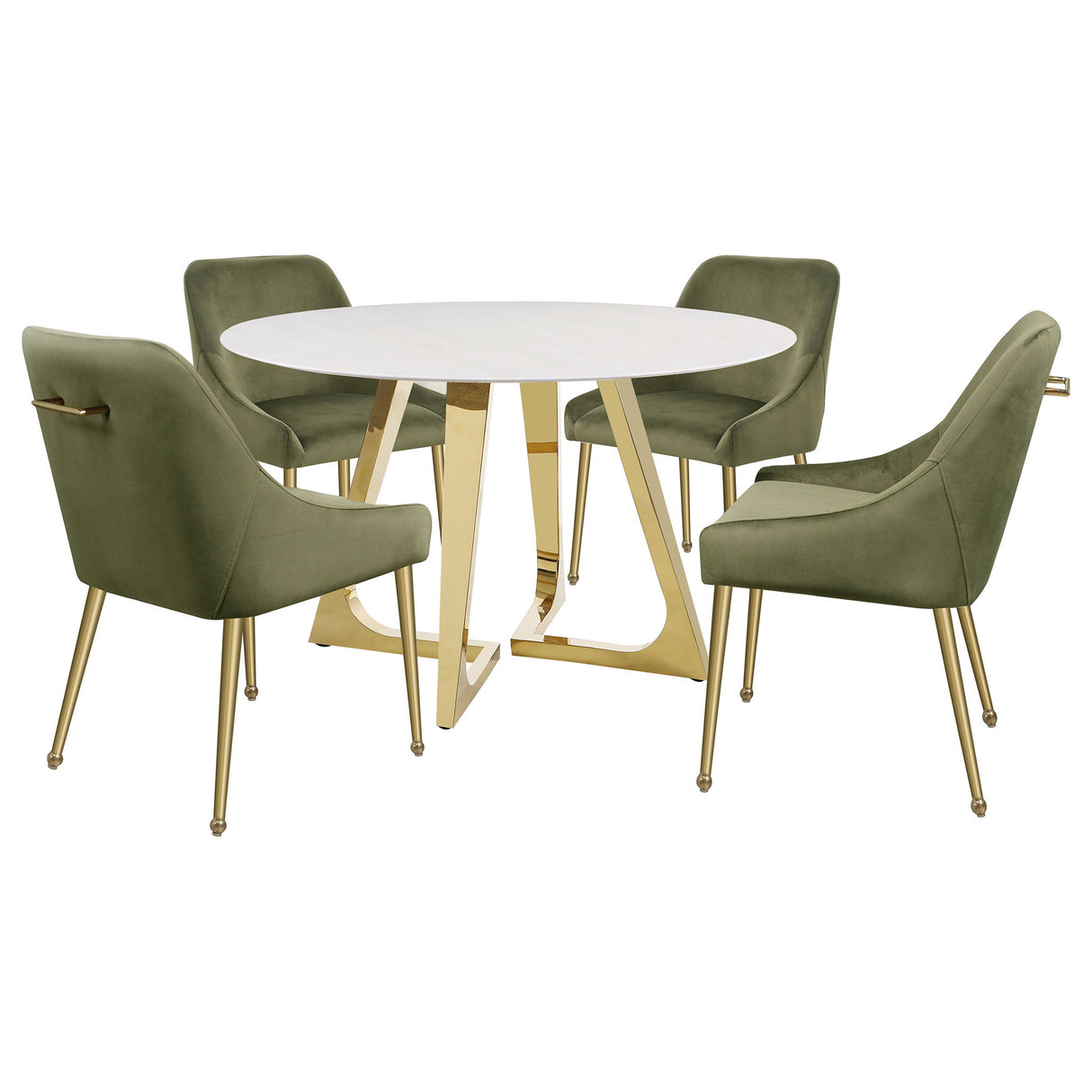 Imani - Round Marble Dining Table - Gold