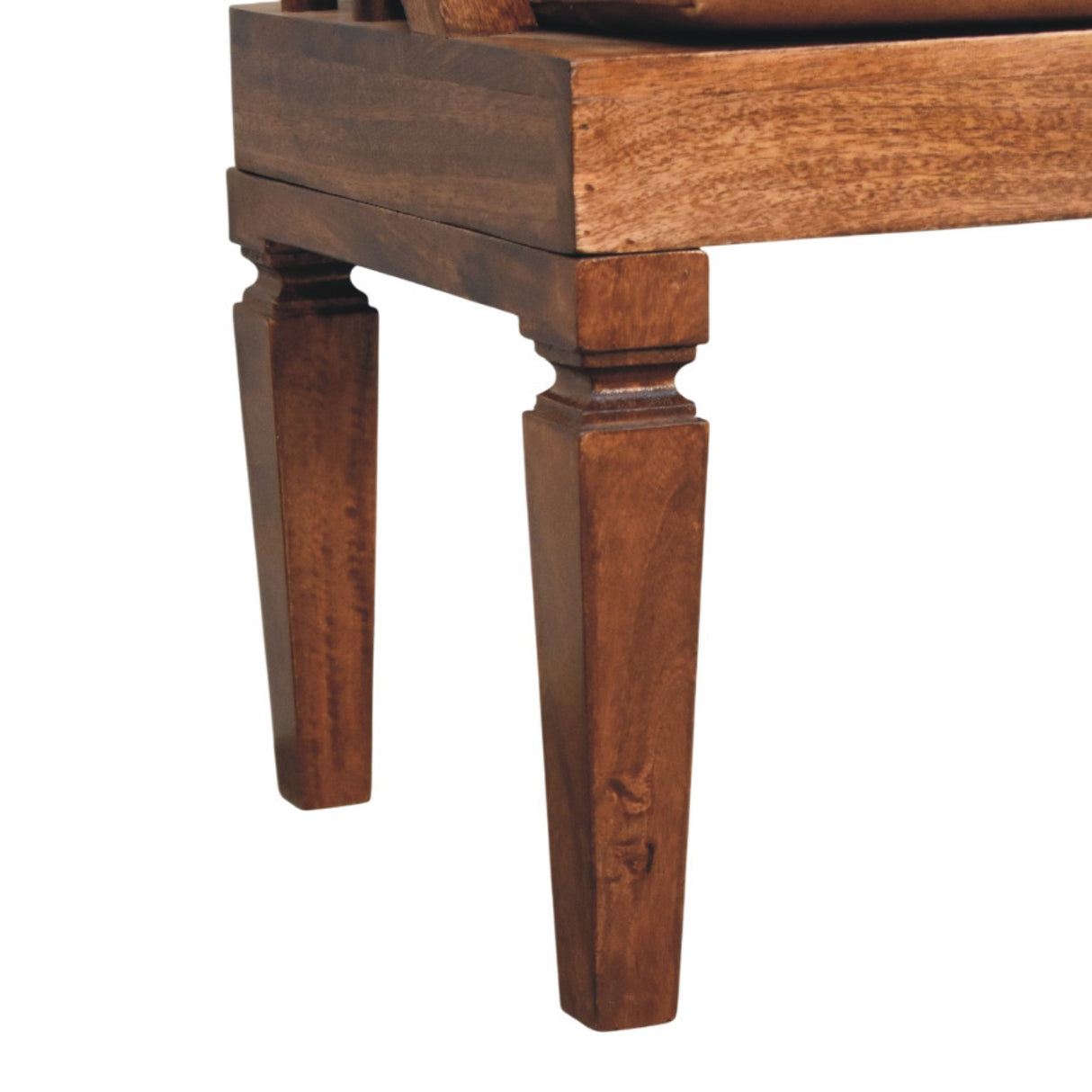 Artisan Furniture Solid Wood Bordeaux Leather Bench