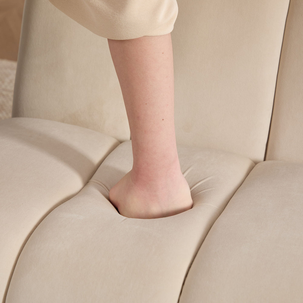 Upholstered Armless Chair For Living Room