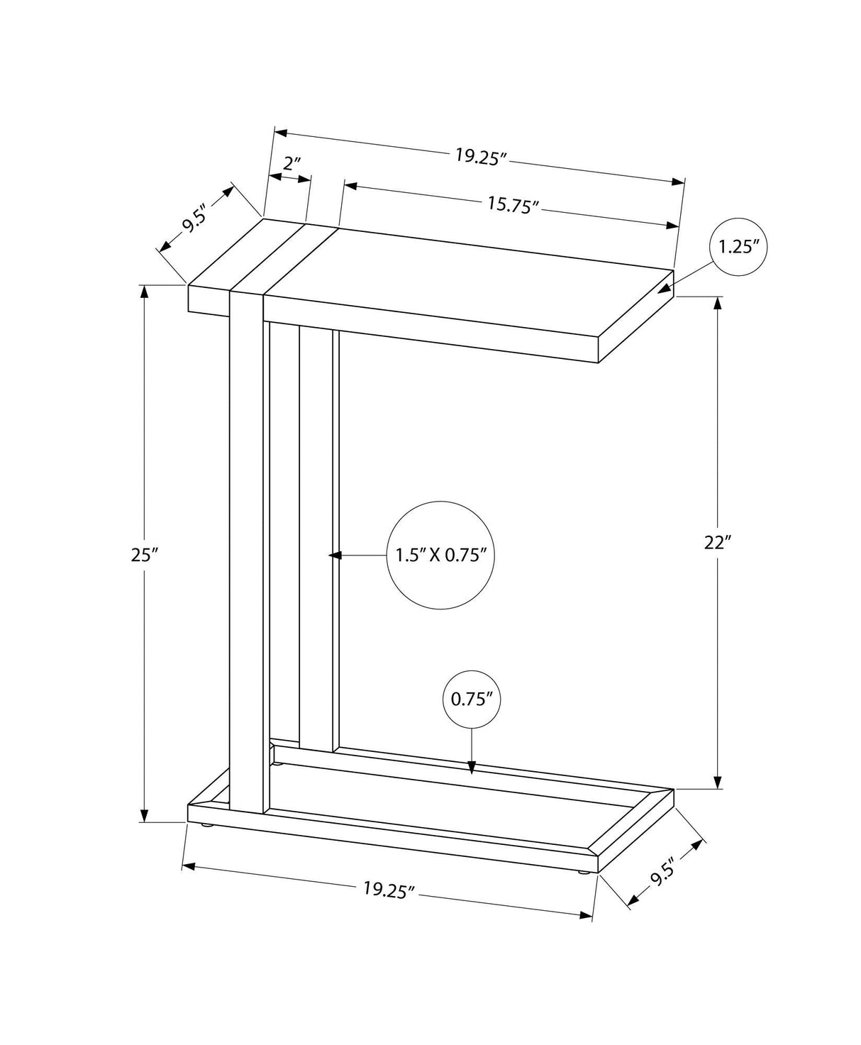 Accent Table, C - Shaped, Contemporary & Modern Stylish Design - Best Buy Furniture