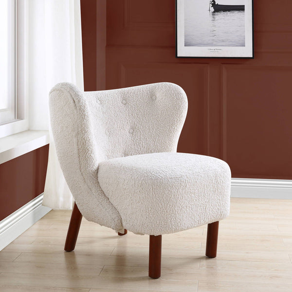 Zusud - Teddy Sherpa Accent Chair - White - Best Buy Furniture