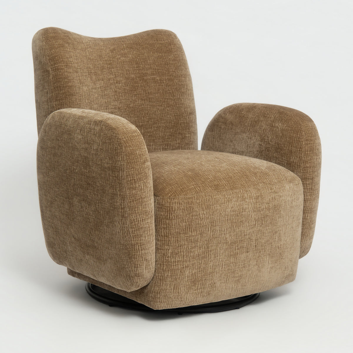 360° Swivel Chair Accent Chair - Dark Camel