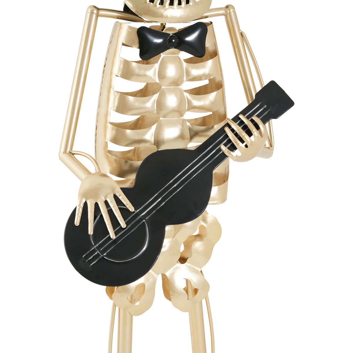 64.6 Inch Metal Skeleton Musician Statue