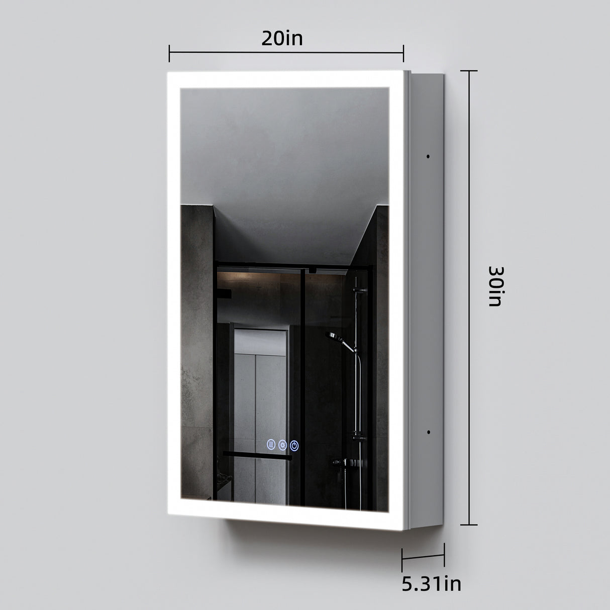 LED Lighted Medicine Cabinet with Mirror, 20"x30"