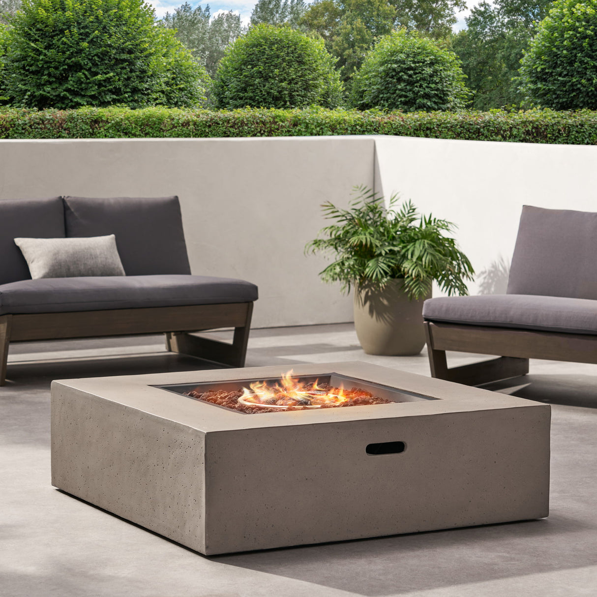 Modern 50, 000 Btu Square Fire Table With Propane Tank