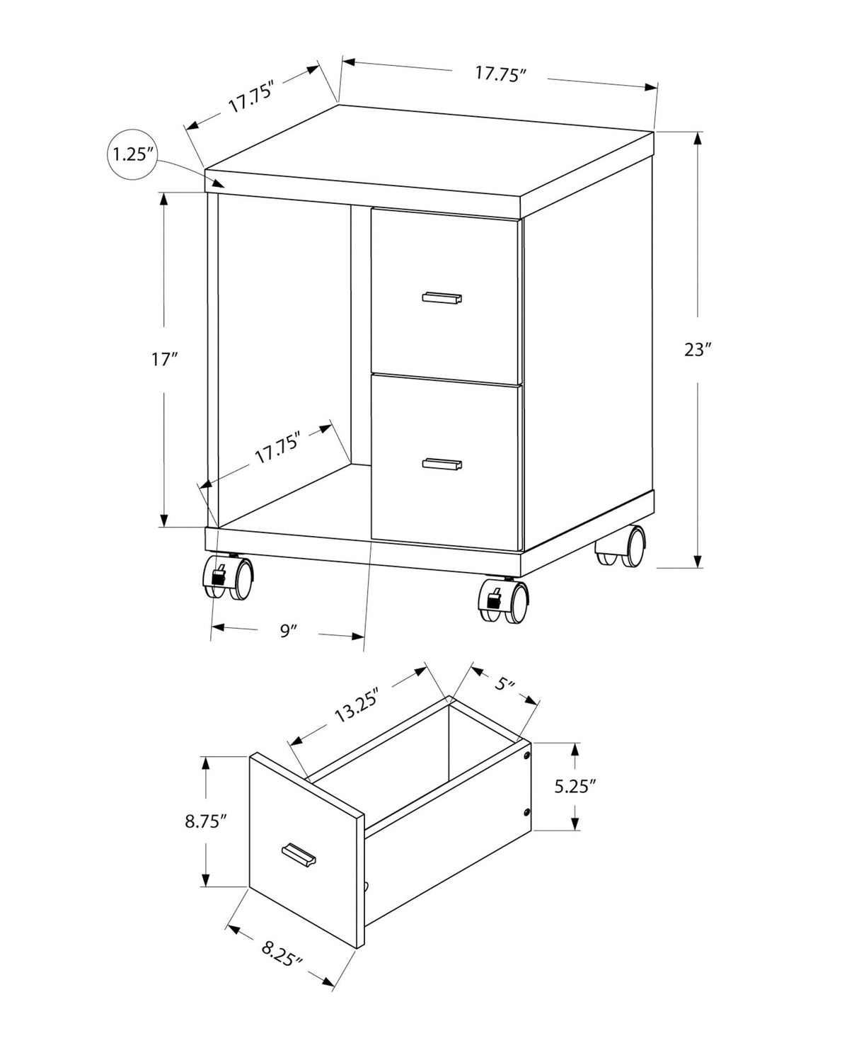 Office, File Cabinet, Printer Cart, Rolling File Cabinet, Mobile, Storage, Contemporary & Modern - Best Buy Furniture