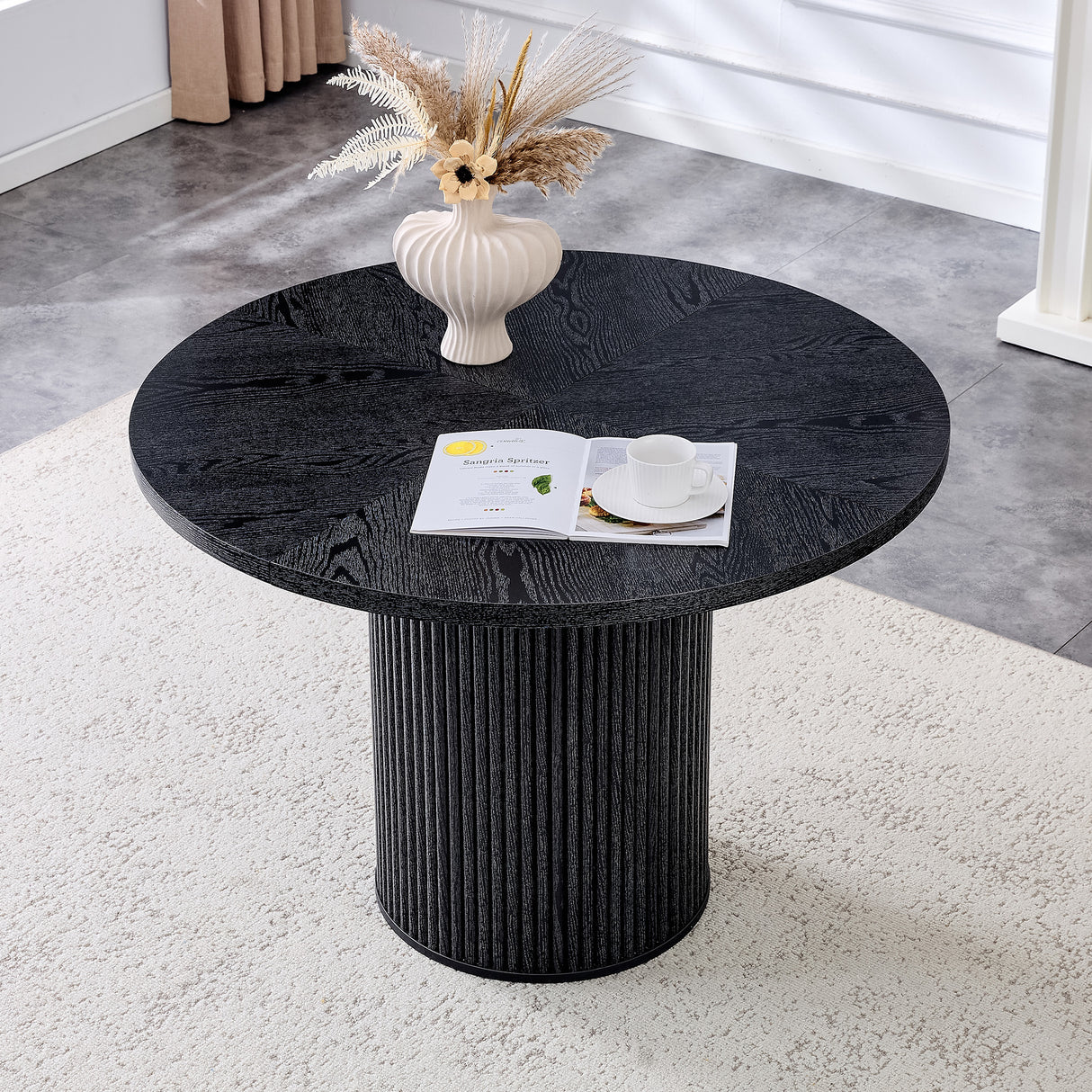 Modern Spliced Circular Dining Table with 42 Inch Diameter