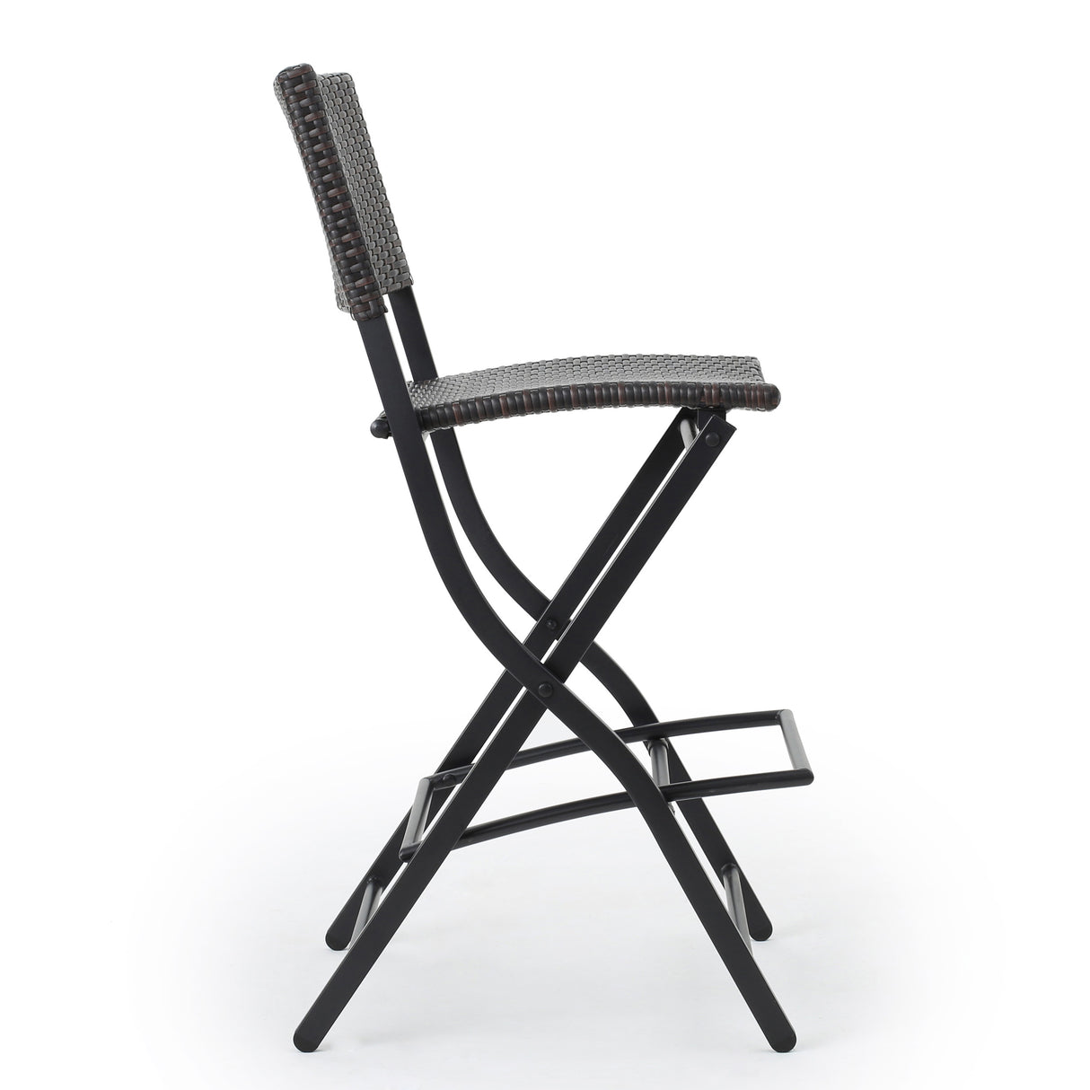 Outdoor Wicker Barstools Faux Rattan Patio Bar Stools - Set of 2