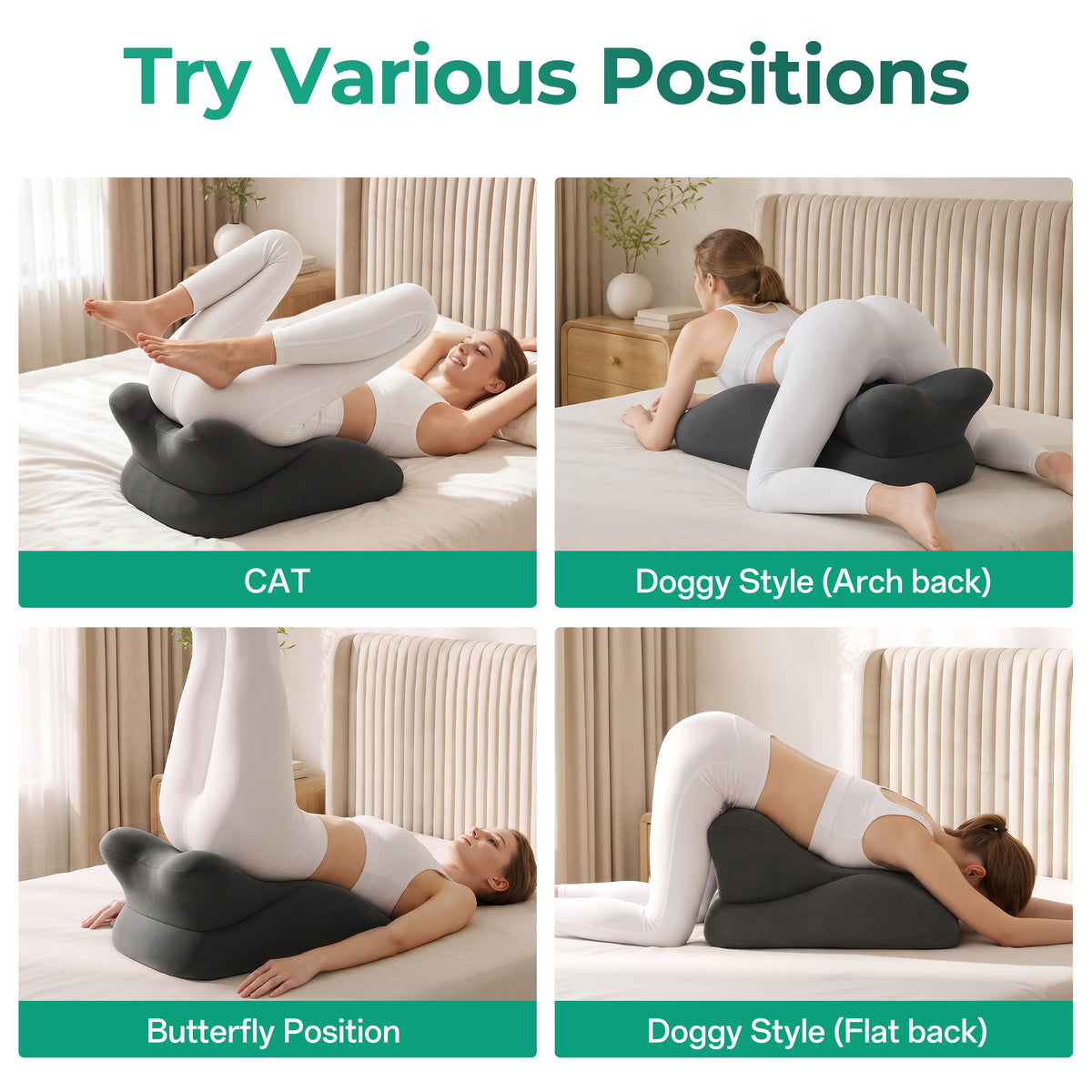 27° Ergonomic Memory Foam Support Pillow for Couples