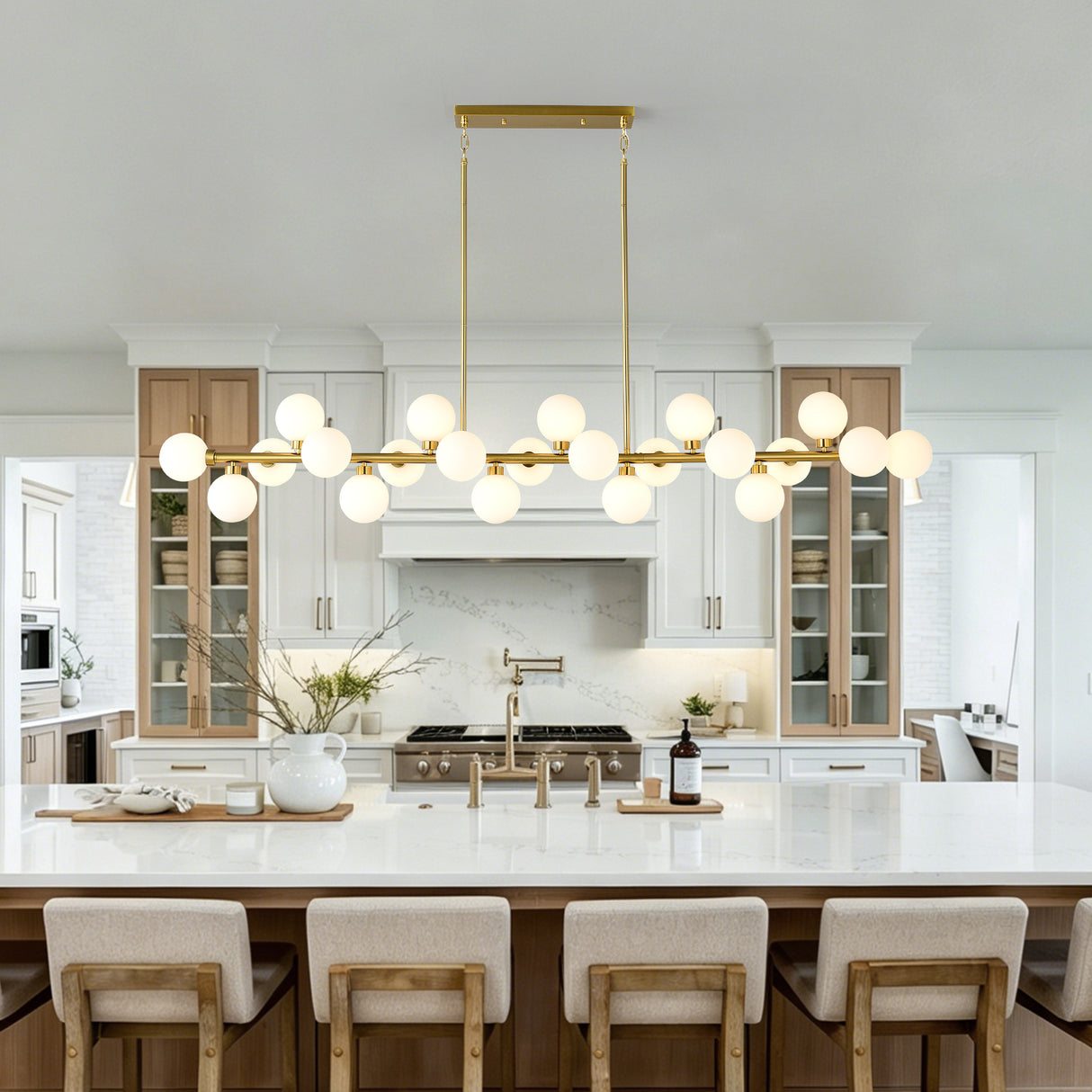 75.6'' Large Pendant Lamp with Opal Glass Shade