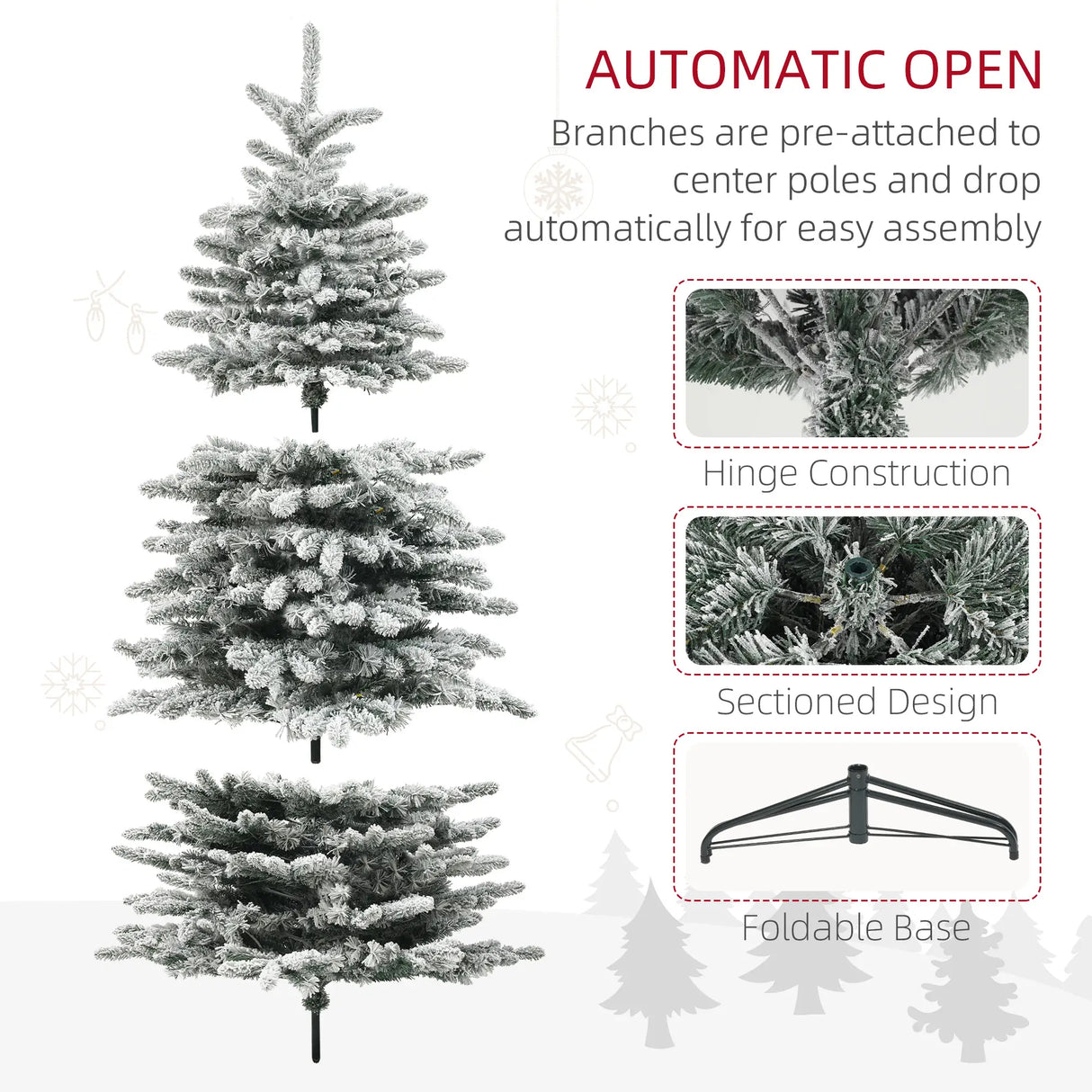6.5ft Snow Flocked Artificial Christmas Tree