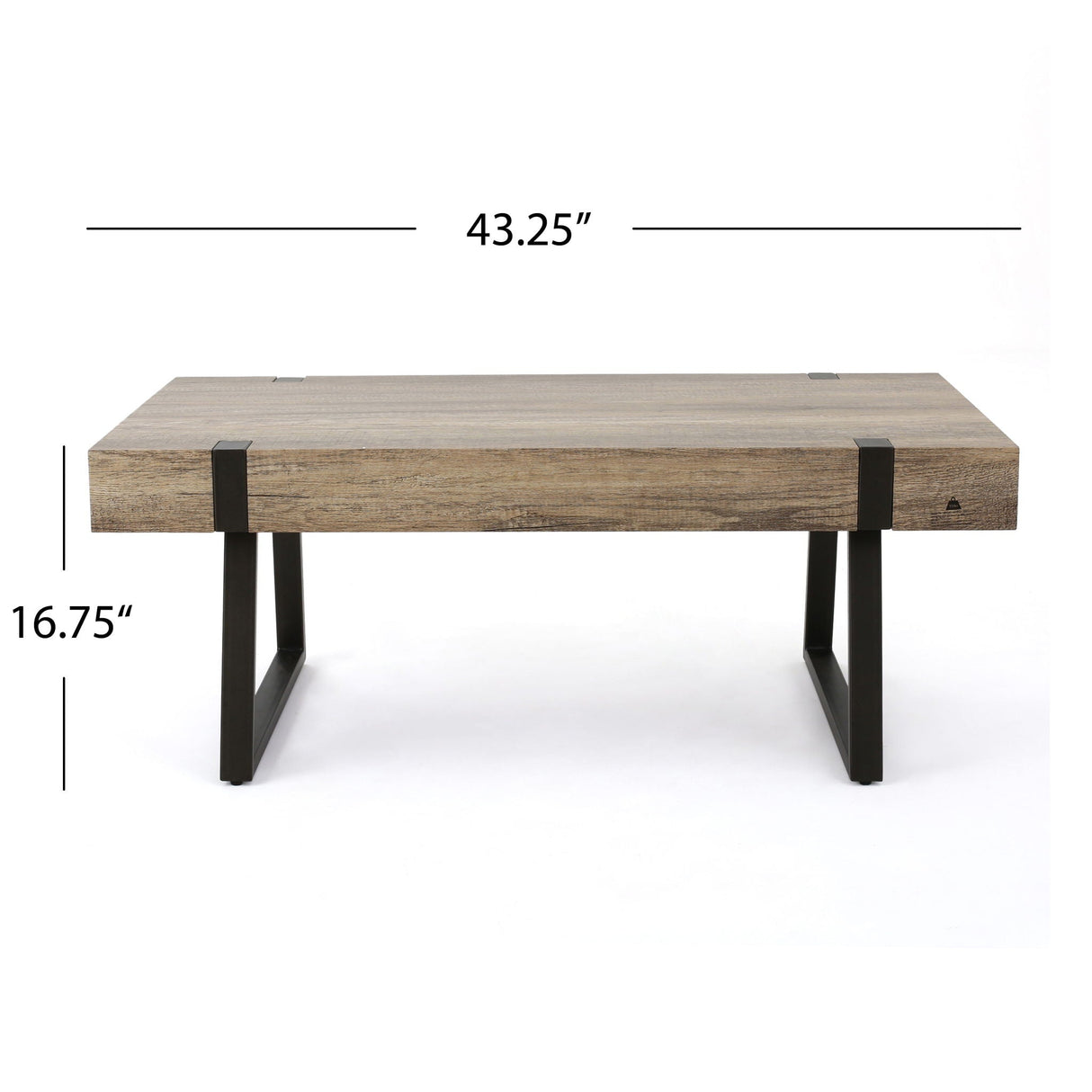 Abitha - Coffee Table With Industrial Powder Coated Metal Legs - Best Buy Furniture