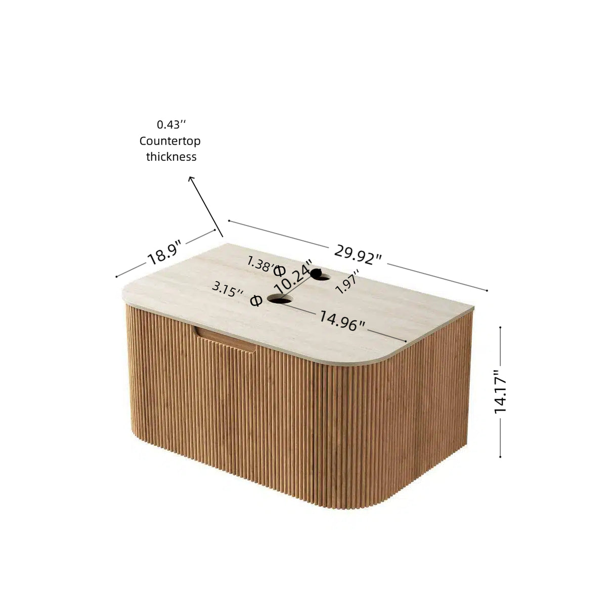 DINA 30'' Wall Mounted Plywood Cabinet with 1 Drawer