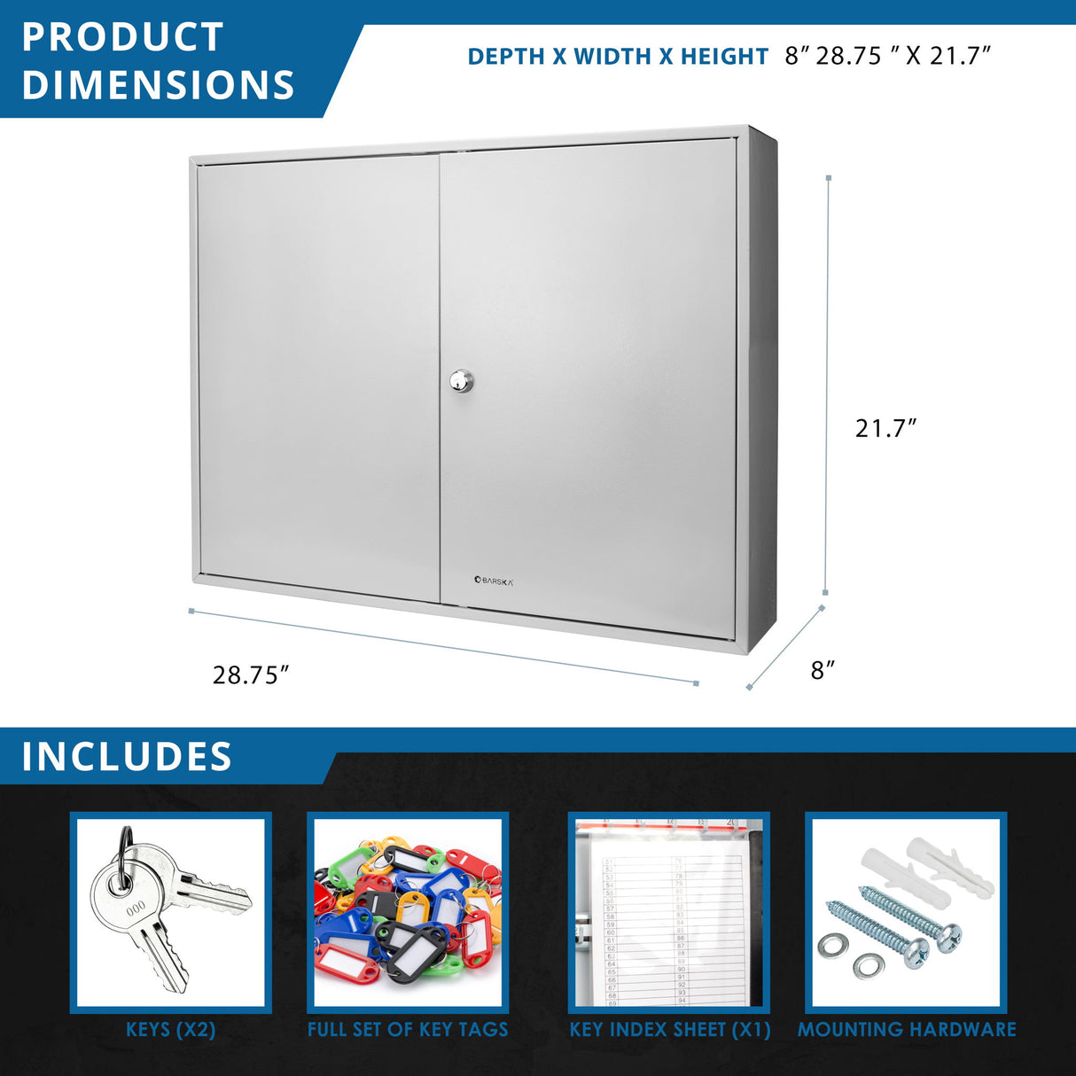 Adjustable Key Cabinet With Lock