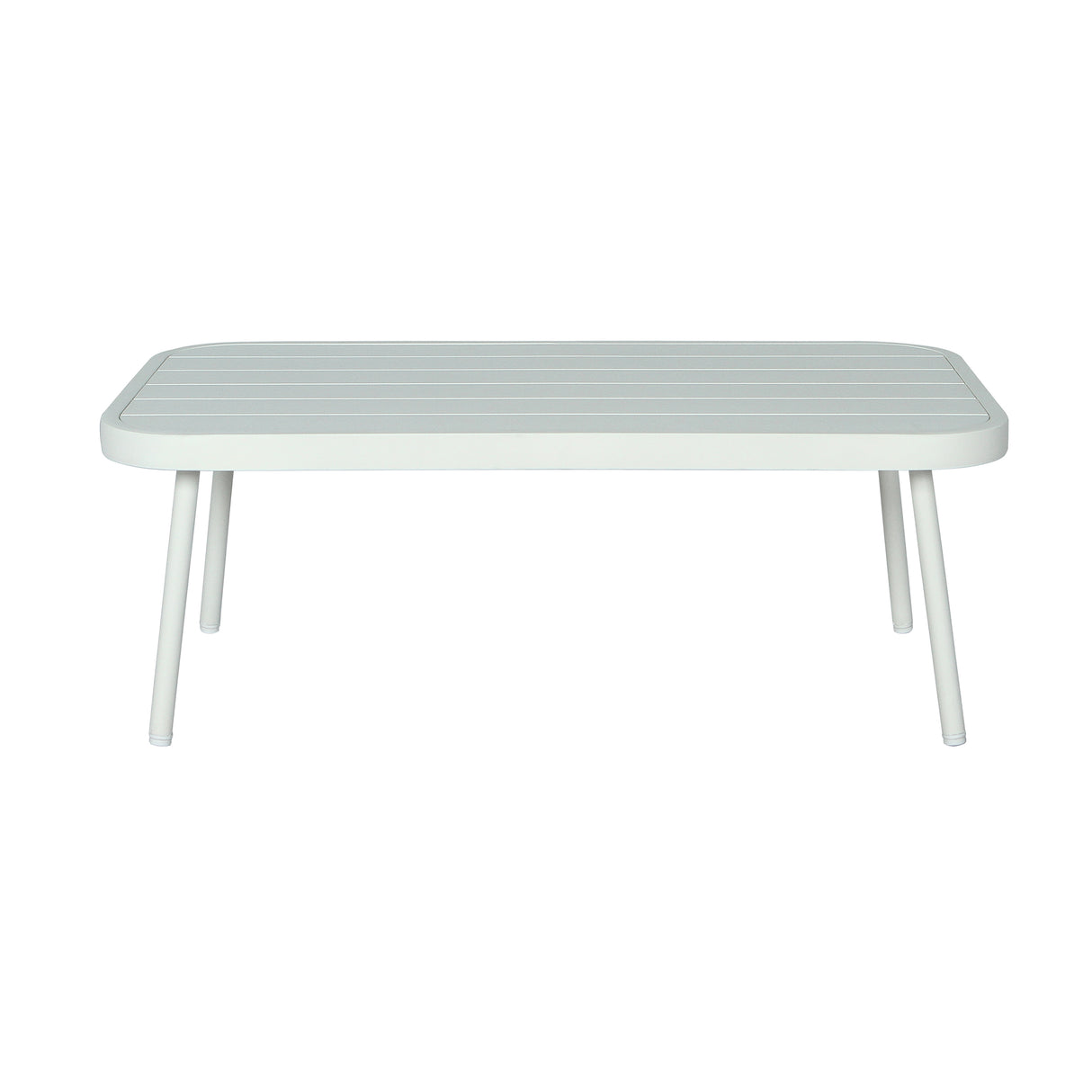 Mariano Steel Loveseat and Table, Off White & Grey