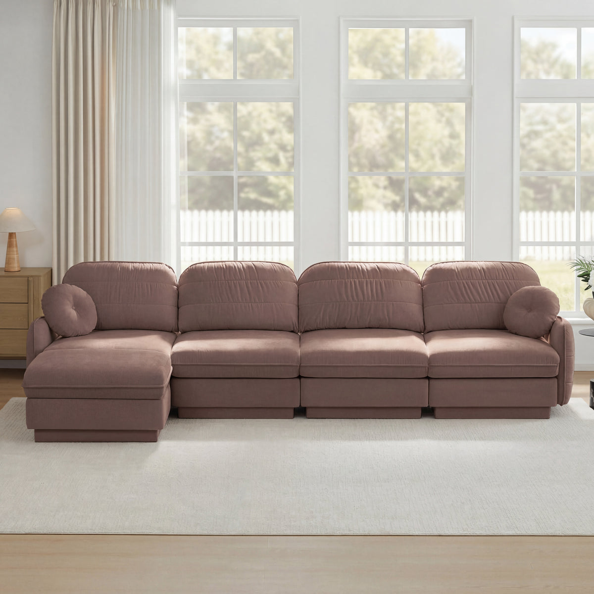 137" Oversize Chenille L-Shaped Sofa