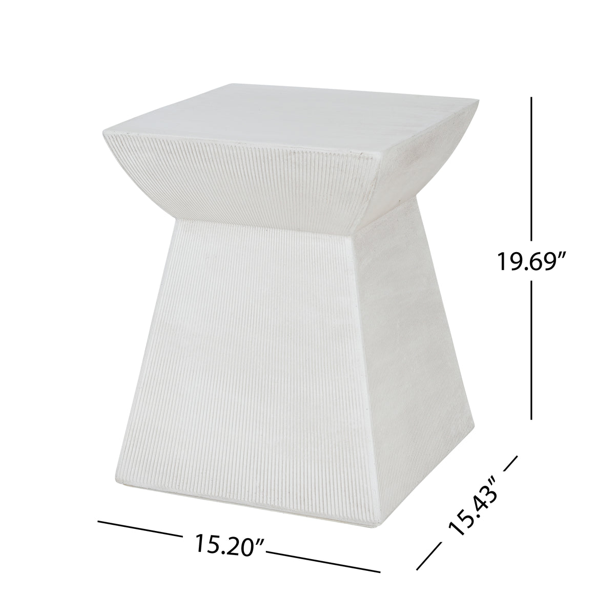 Antique-Textured Magnesium Oxide Outdoor Side Table