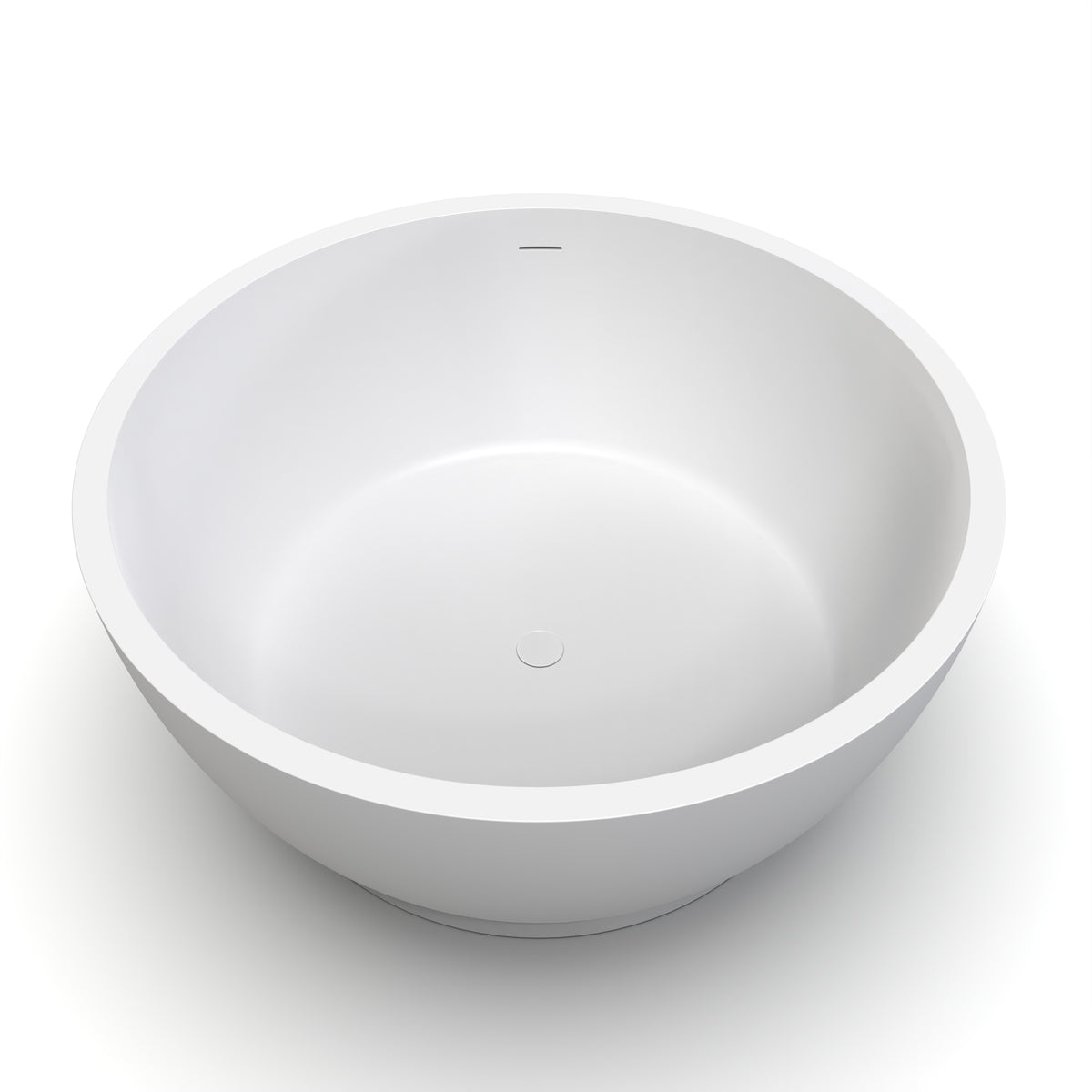 52.7 Inch Round Freestanding Solid Surface Soaking Bathtub