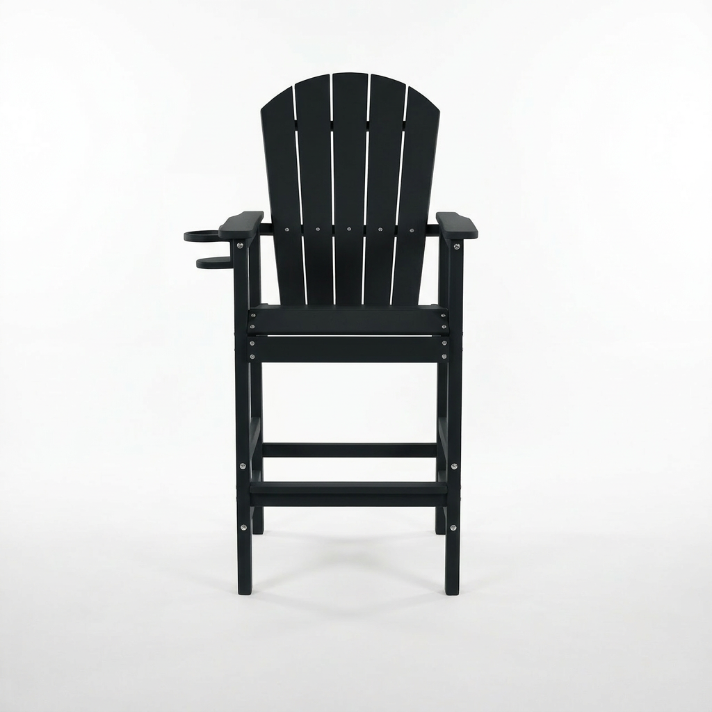 HDPE Bar Height Adirondack Chair with Cup Holder