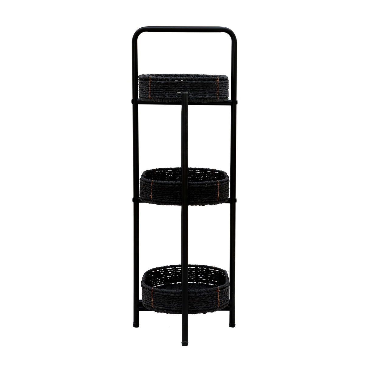 Modern 3 Tier Handwoven Side Table With Oval Organizer