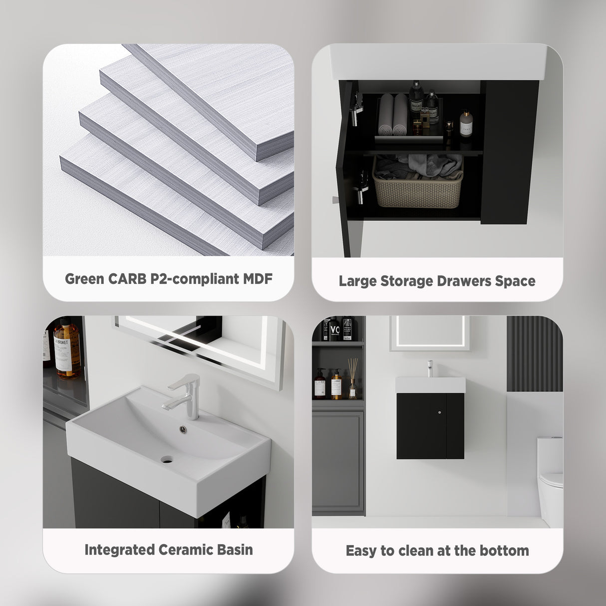 21.6 Inch Floating Bathroom Vanity with Sink