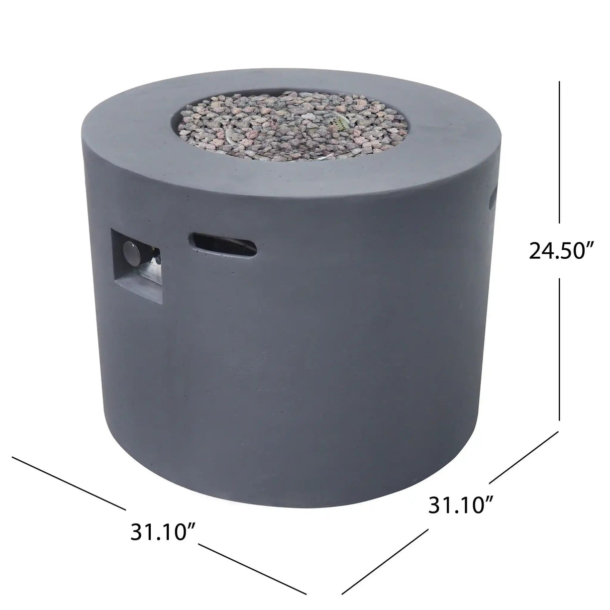 Round Iron Fire Pit With 40,000 Btu - Best Buy Furniture