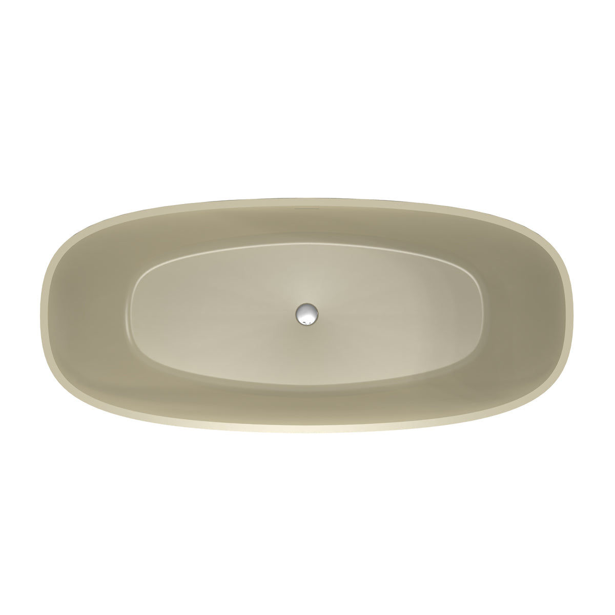66.9 Inch Freestanding Solid Surface Soaking Bathtub