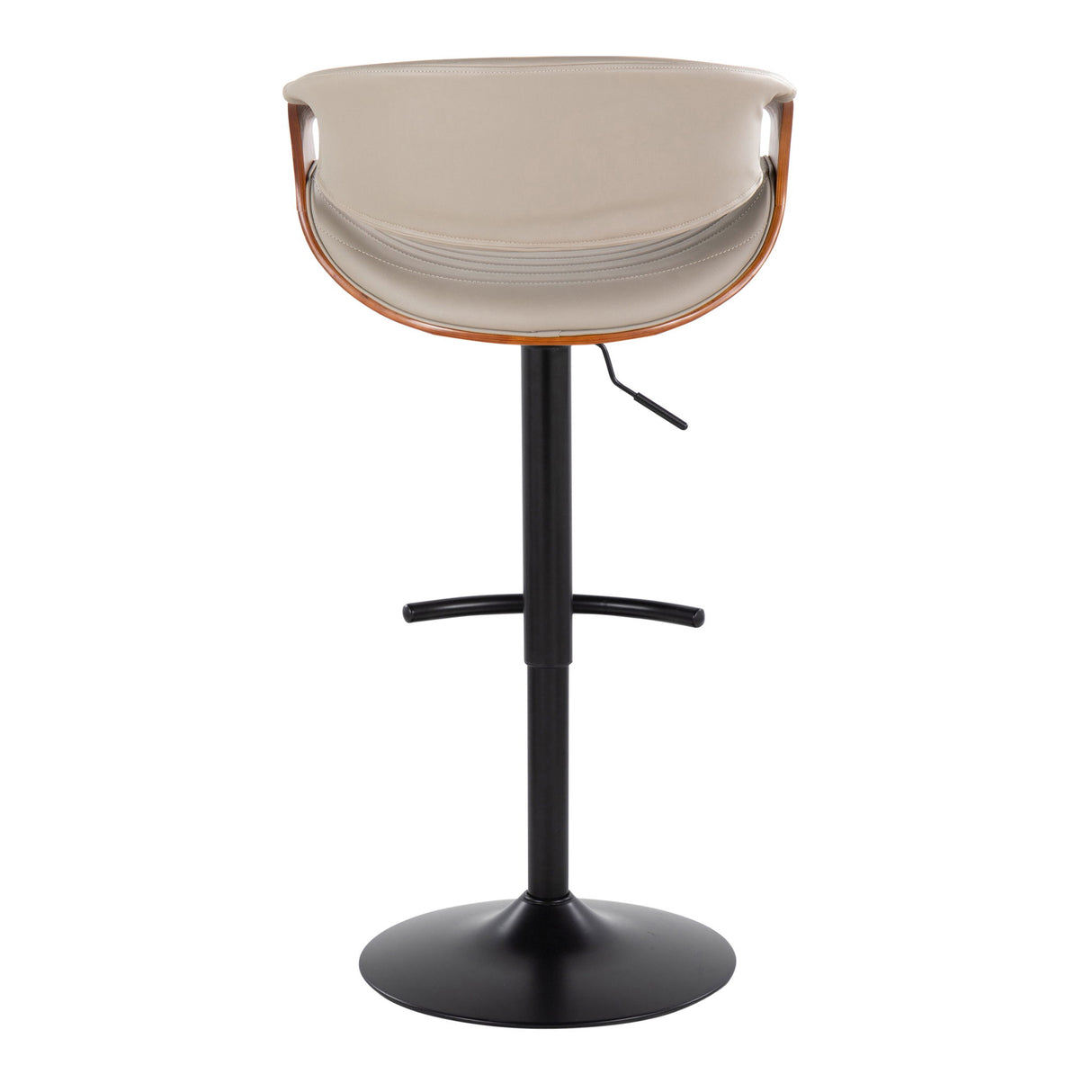 Symphony - Mid Century Modern Adjustable Barstool With Swivel With Rounded T Footrest (Set of 2)