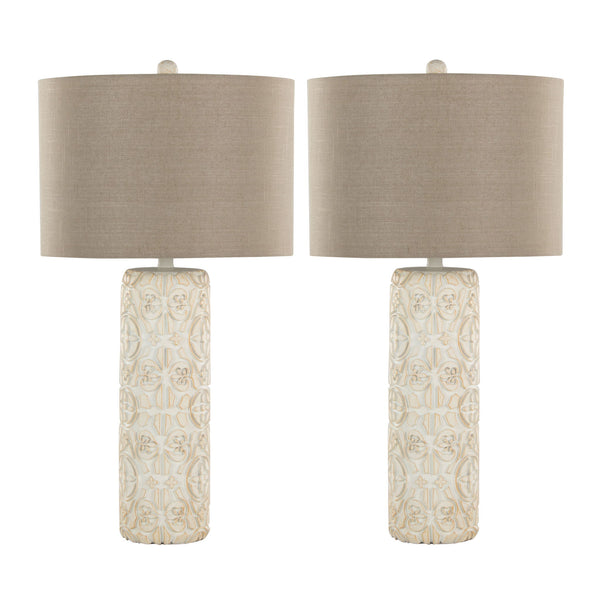 Charlotte - Contemporary Table Lamp (Set of 2) - Taos Brown / Beige