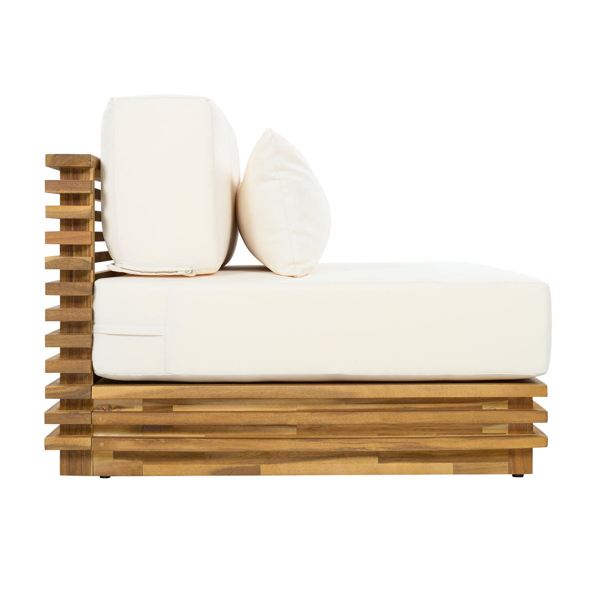 Oversized Outdoor Club Chair with Acacia Wood Frame