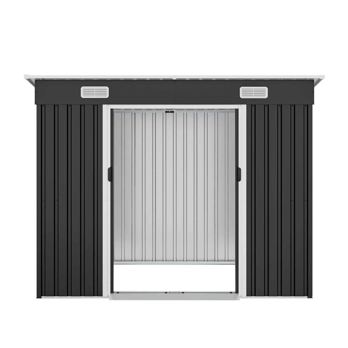 8x4ft Metal Shed with Sliding Door and Air Vents