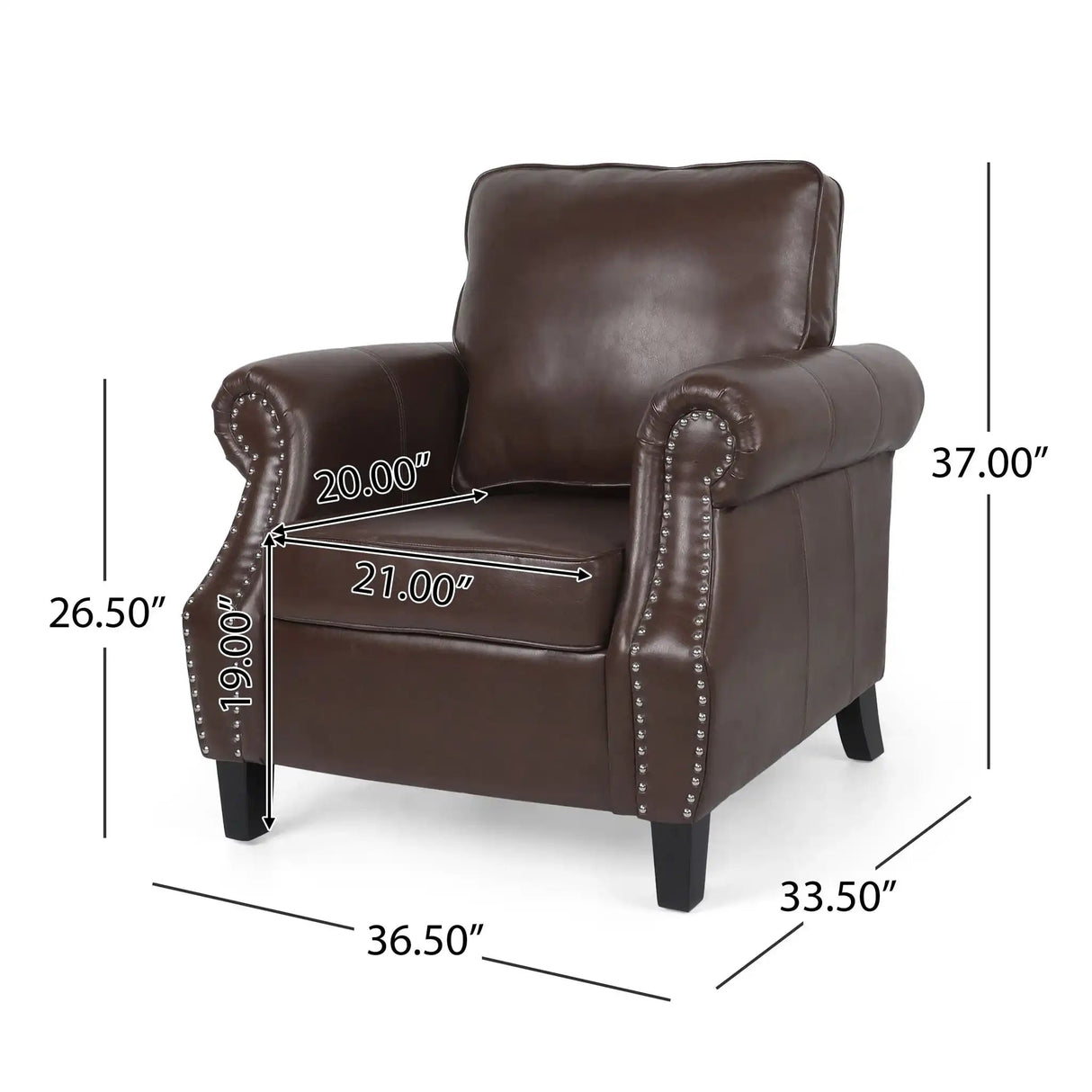 Contemporary Club Chair With Nailhead Trim And Rolled Armrests - Best Buy Furniture