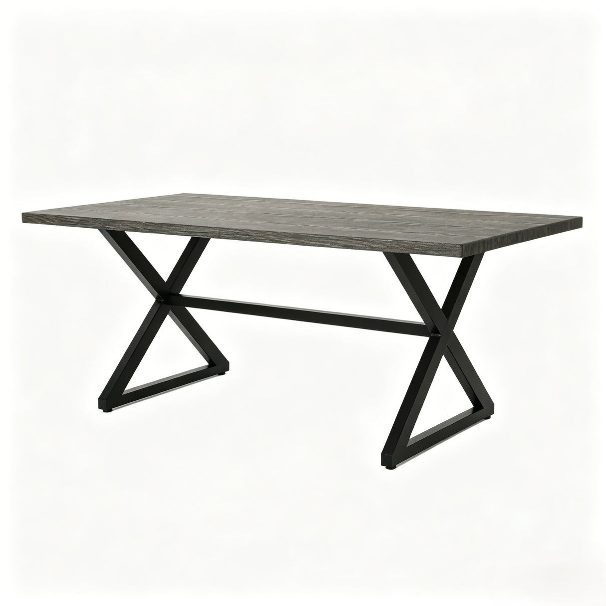 7-Piece Aluminum & Woven Rope Outdoor Patio Dining Set, Grey & Black
