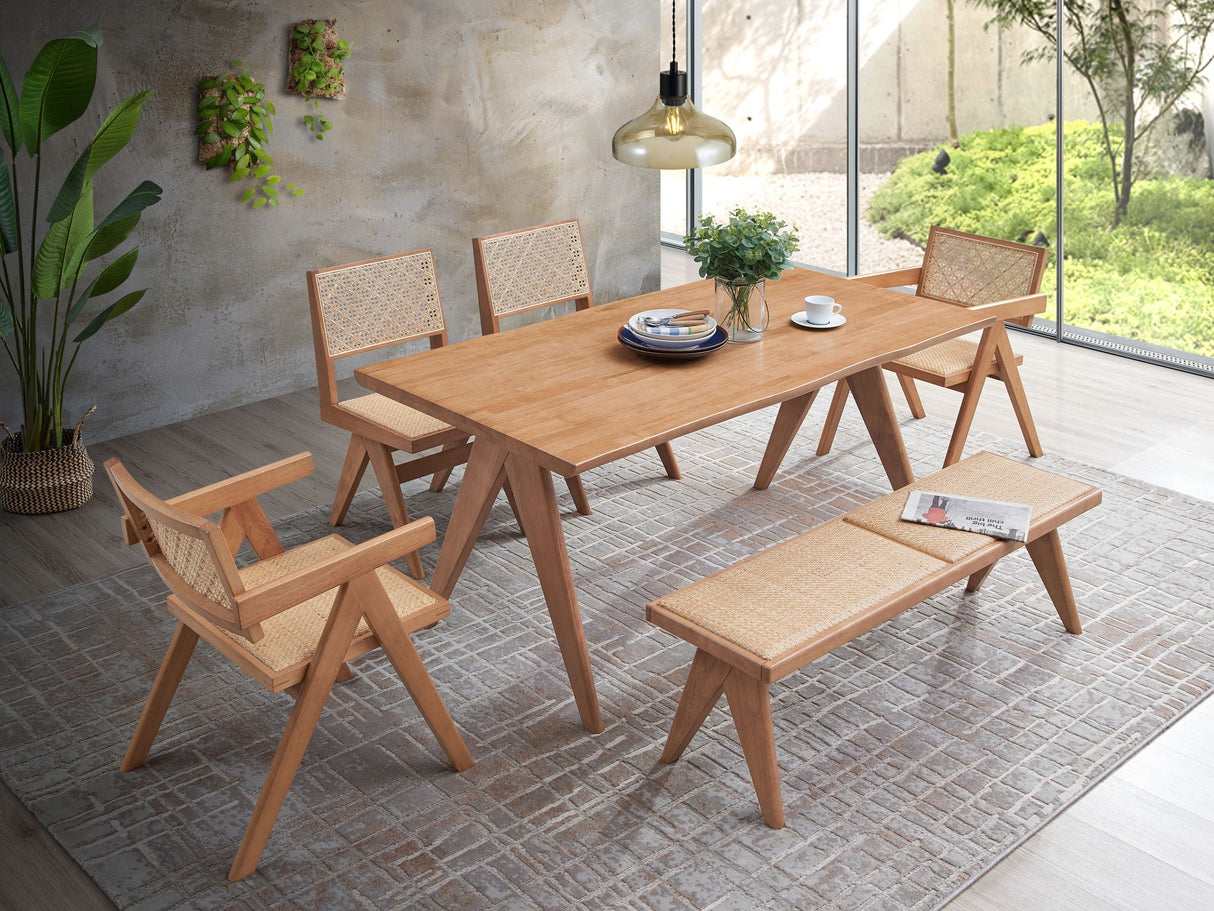 Valentina - 6 Piece Patio Furniture Set - Rattan / Natural - Best Buy Furniture