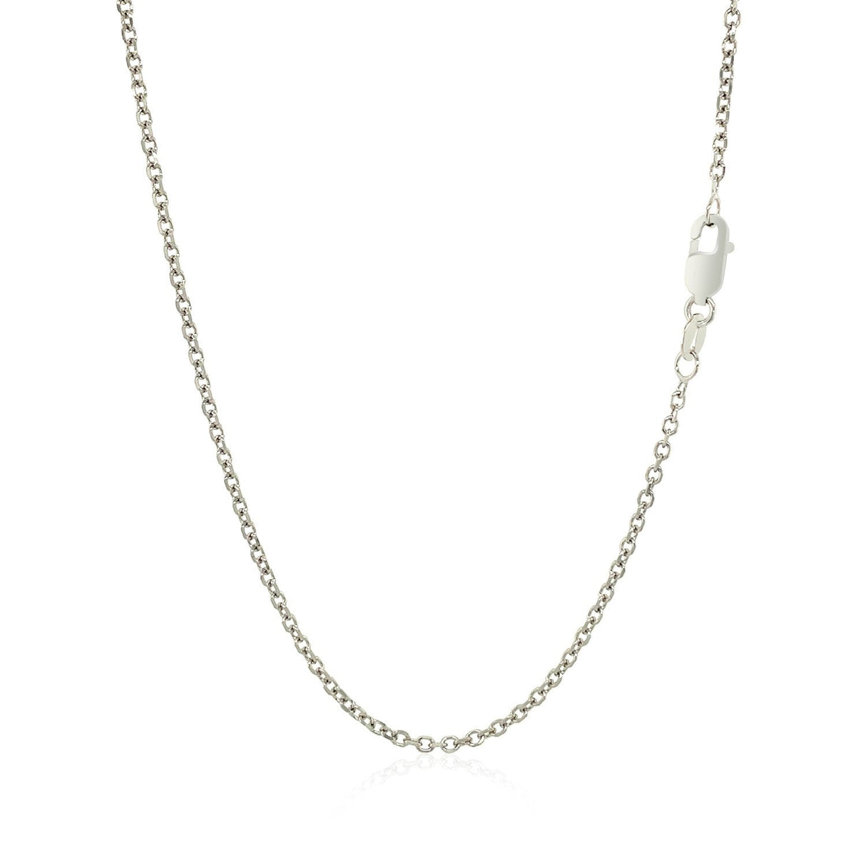 14k White Gold Diamond Cut Cable Link Chain 1.5mm